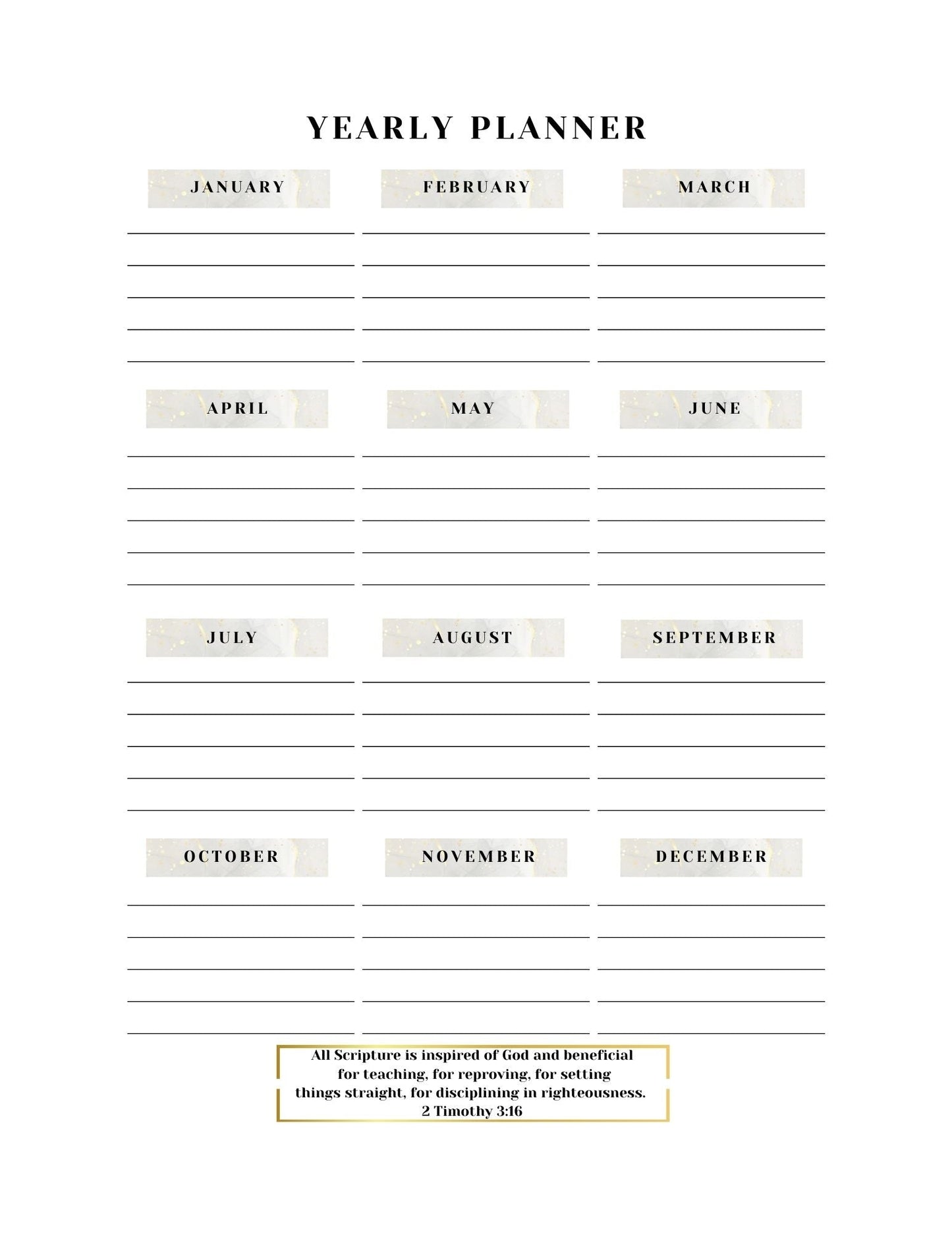 Scripture Calendar Planner