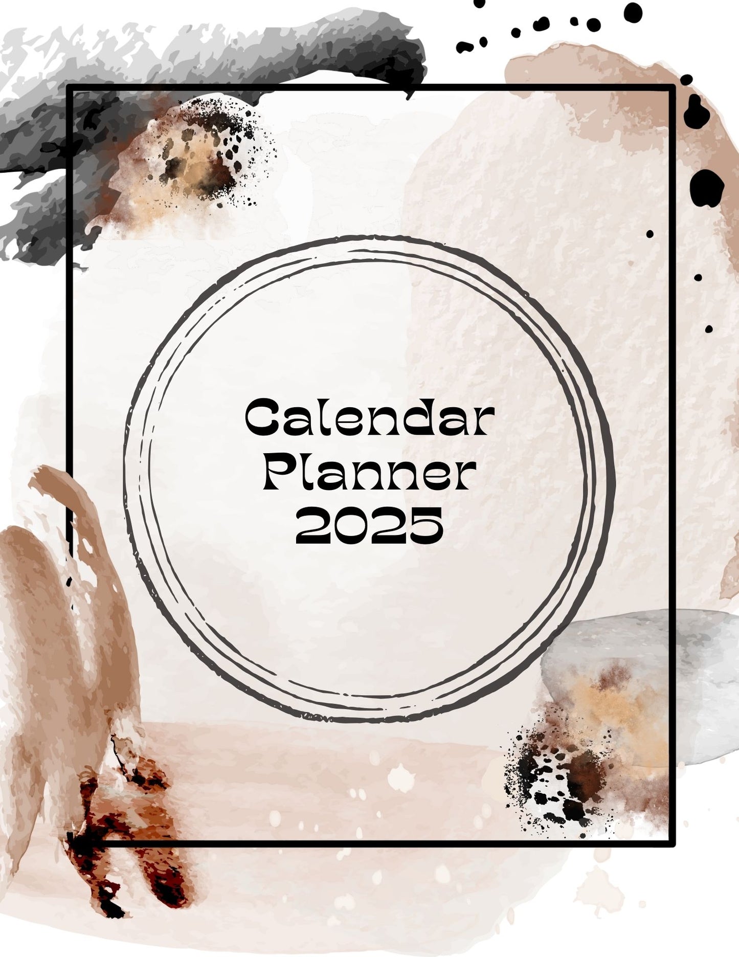 Agenda Calendario Mármol Crema/Marrón